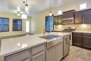 inside of a cullers custom built home, kitchen 