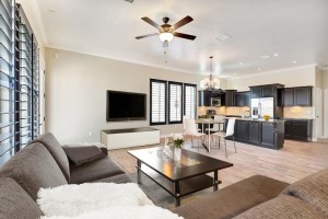 interior of living room and kitchen in a cullers home 