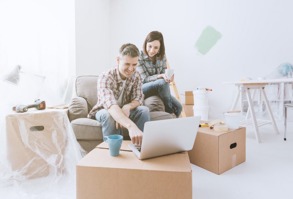 first time home buyers moving into their home