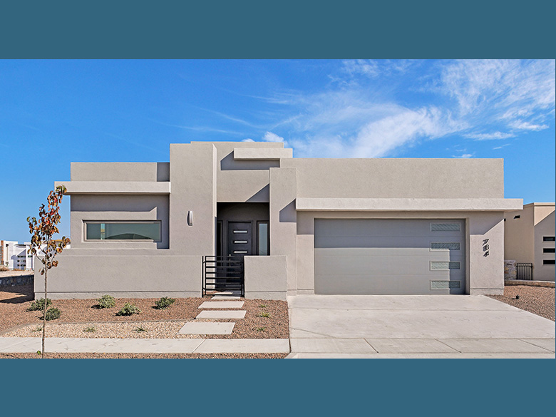 A picture of a house built with the Desert Modern floorplan